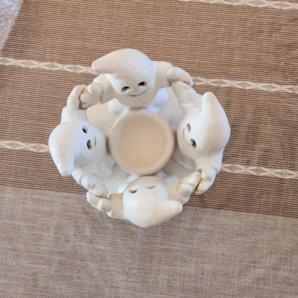 PENCO Vintage Four Ghost Candle Ceramic Holder